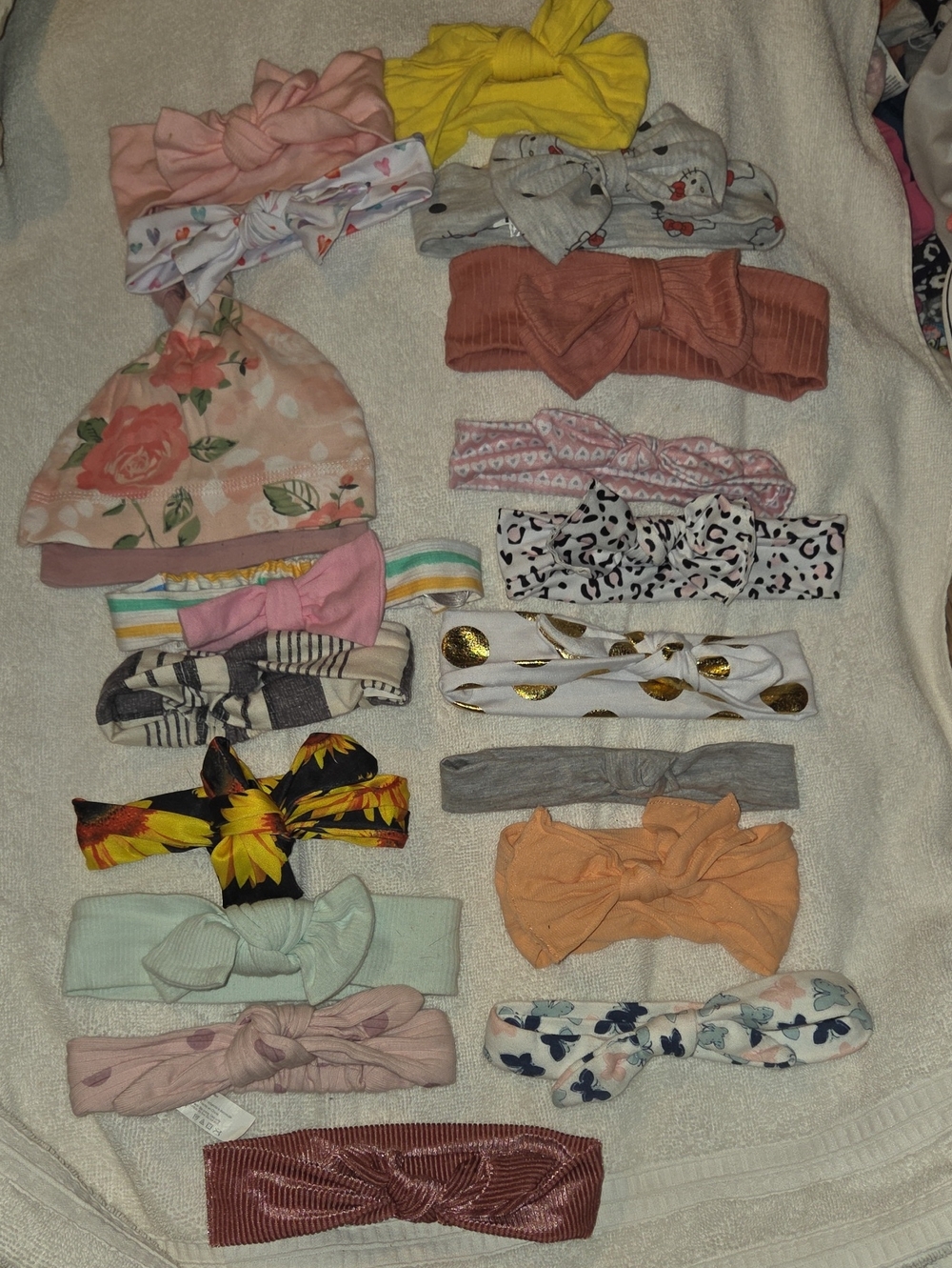Kids Headband Set - Assorted Pink, Yellow, Peach, Gray, Floral
